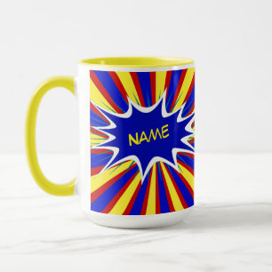 Tecknad Bok superhjälte Personlig Namn-kaffe Mugg