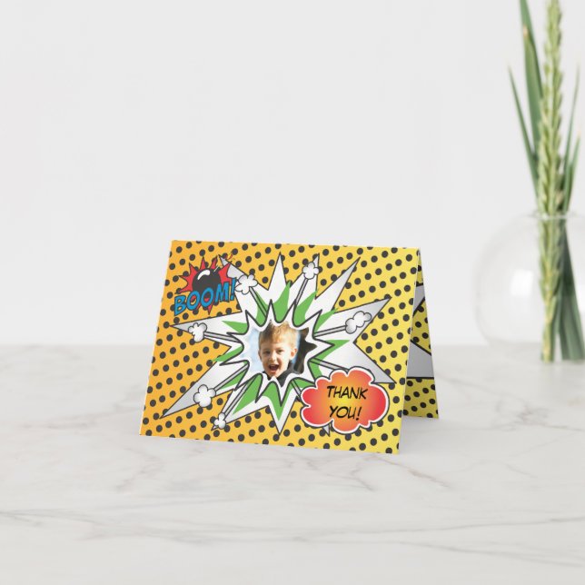 Tecknad Bok superhjälte Tack för ditt kort (Framsida)