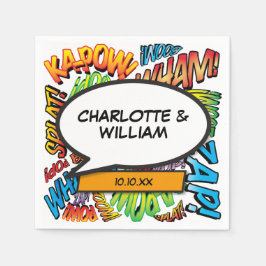 Tecknad Bok Tal Bubble Modern Roligt Pappersservett