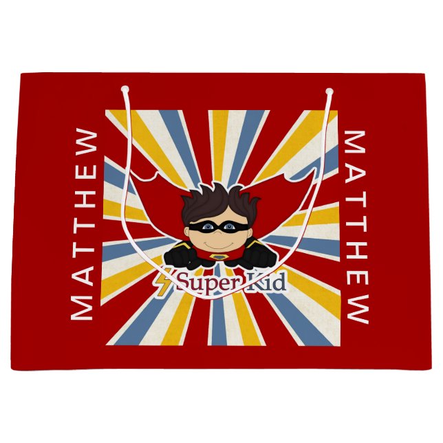 Tecknad Bok Tema i Röda för en superhjälte Boy (Framsidan)