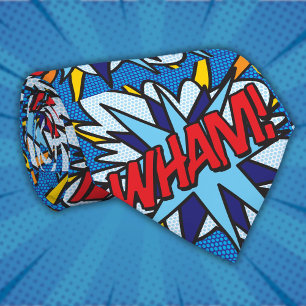 Tecknad Bok WHAM PESP Art Superhjälte Slips