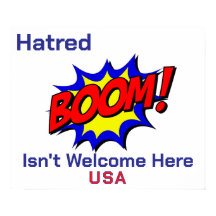 Tecknad Boom! Hatred är inte välkommen Poster
