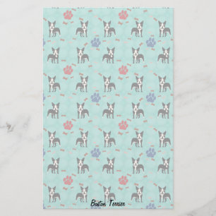 Tecknad Boston Terrier Brevpapper