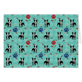 Tecknad Boston Terrier Hälsningskort