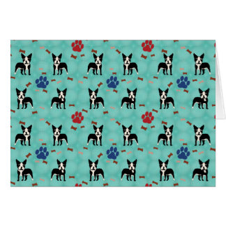 Tecknad Boston Terrier Hälsningskort