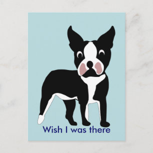 Tecknad Boston Terrier-vykort Vykort