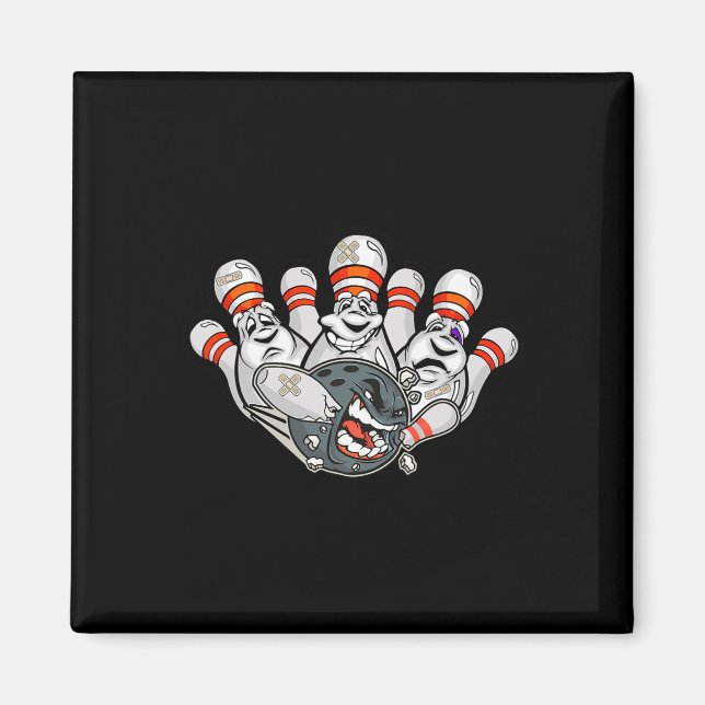Tecknad Bowlareare Skrämt Bowling Stift Funny Spor Magnet (Framsidan)