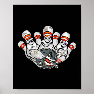 Tecknad Bowlareare Skrämt Bowling Stift Funny Spor Poster