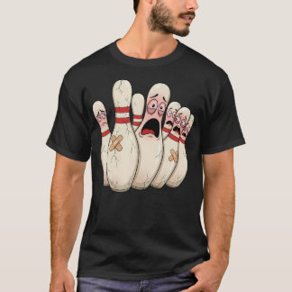 Tecknad bowling rädda käglor rolig sport t shirt