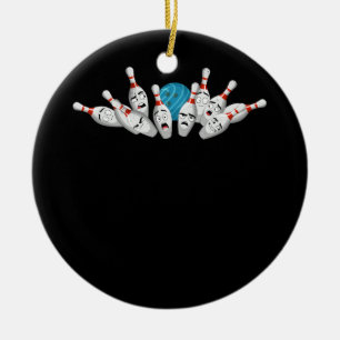 Tecknad Bowling Skrämt Bowling Stift Funny Sport B Julgransprydnad Keramik