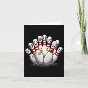 Tecknad Bowling Skrämt Bowling Stift Funny Sport B Kort