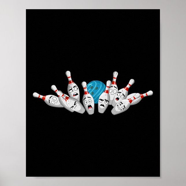 Tecknad Bowling Skrämt Bowling Stift Funny Sport B Poster (Framsidan)