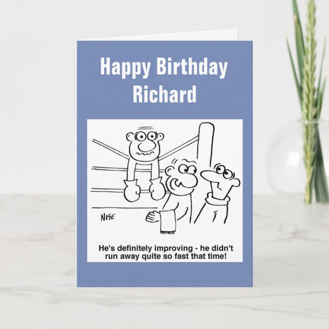 Tecknad boxare på fall kort (Framsida)