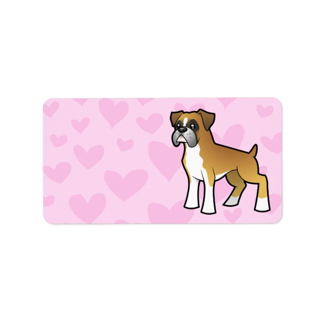 Tecknad Boxer Adressetikett (Framsidan)