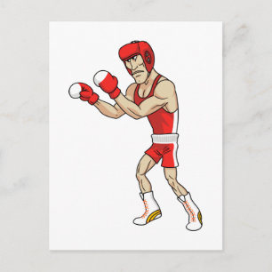 tecknad boxer vykort
