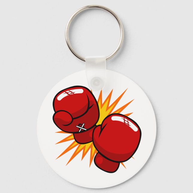Tecknad Boxing-handskar Nyckelring (Framsida)