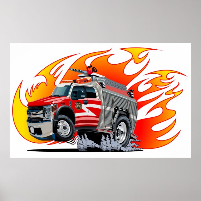 Tecknad brandbil poster (Framsidan)