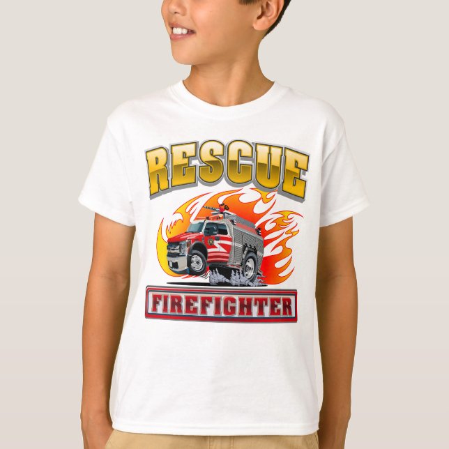 Tecknad brandbil t shirt (Framsida)