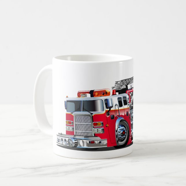 Tecknad brandvägg kaffemugg (Framsida vänster)