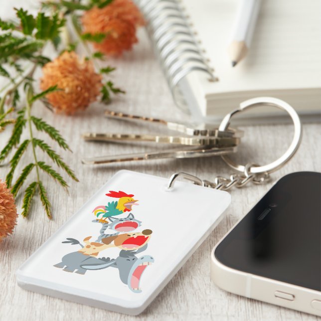 Tecknad Bremen Town Musician Acrylic Keychain (Högra Framsidan)