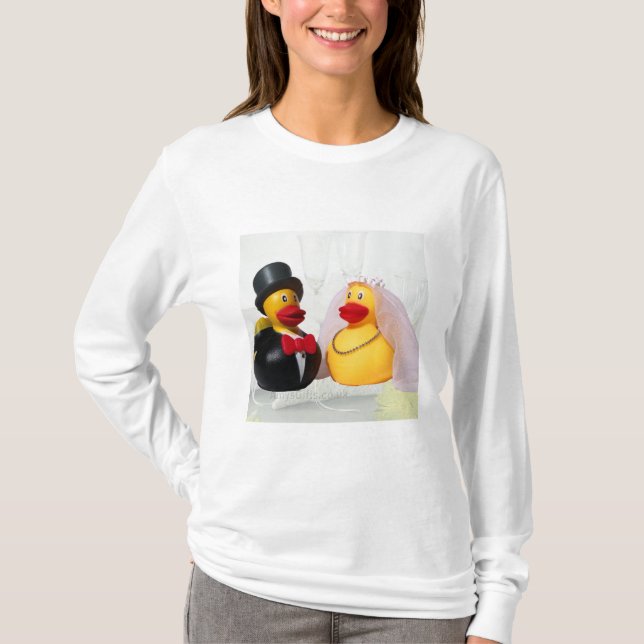***TECKNAD BRIDE AND GROOM GUBBER DUCKIES" TEE (Framsida)