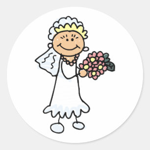 Tecknad Bride Runt Klistermärke