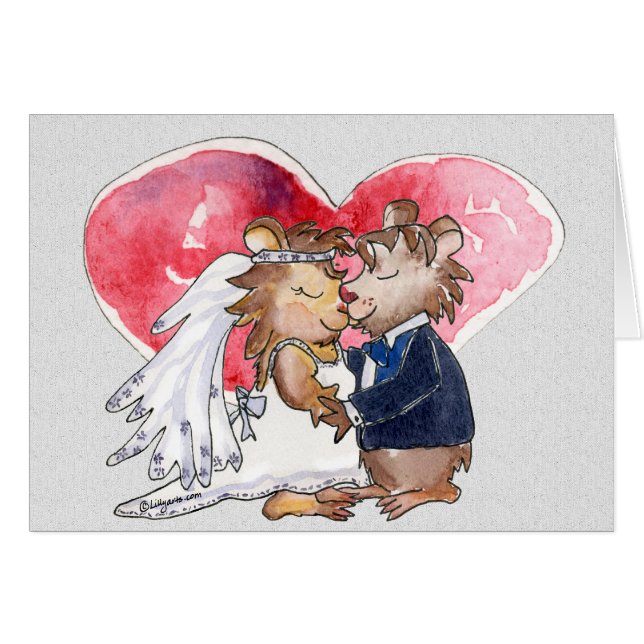 Tecknad Bröllop Dance par Hälsningskort (Framsidan Horizontal)