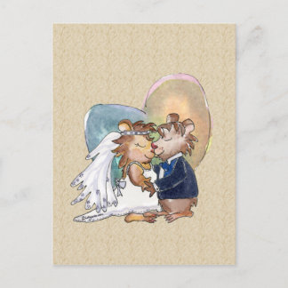 Tecknad Bröllop Dance par Meddelande Vykort