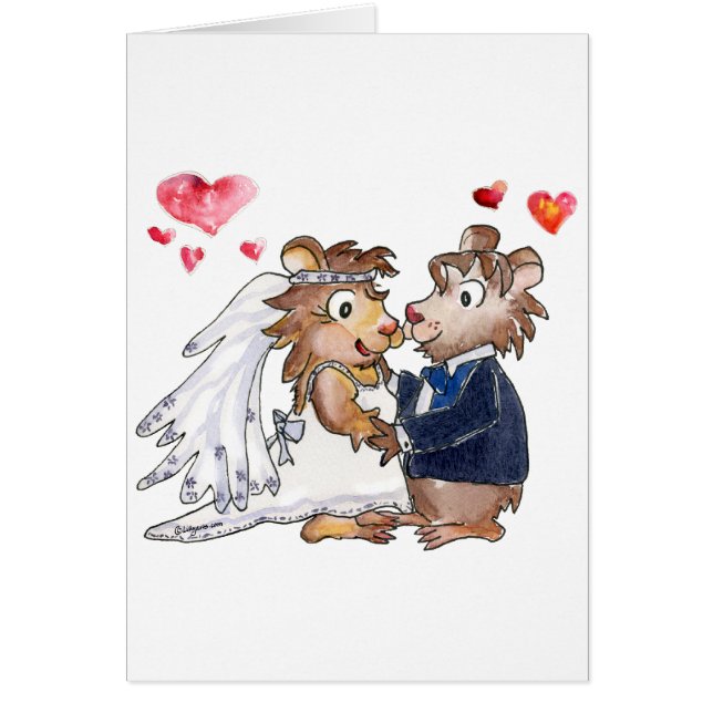 Tecknad Bröllop par Hälsningskort (Framsidan)