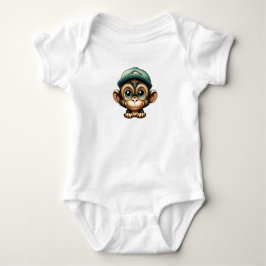 Tecknad Brown Cute and Roligt Wide Eyed Baby Monke T Shirt