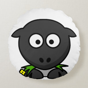 Tecknad Bubble Sheep Roligt Rund Kudde