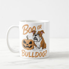 Tecknad Bulldog Halloween: Pop Art Kaffemugg