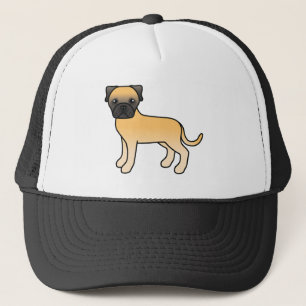 Tecknad Bullmastiff Hund I Fawn Päls Truckerkeps