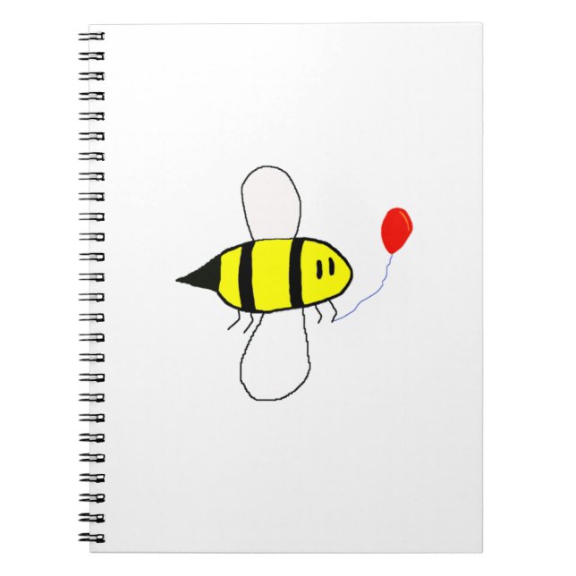 Tecknad Bumblebee med Balloon Anteckningsbok (Framsidan)