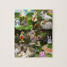 Tecknad Bunny/Baby Rabbit Jigszle Puzzle för barn