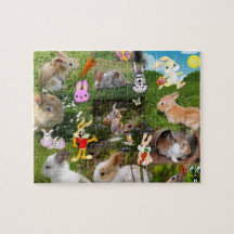 Tecknad Bunny/Baby Rabbit Jigszle Puzzle för barn