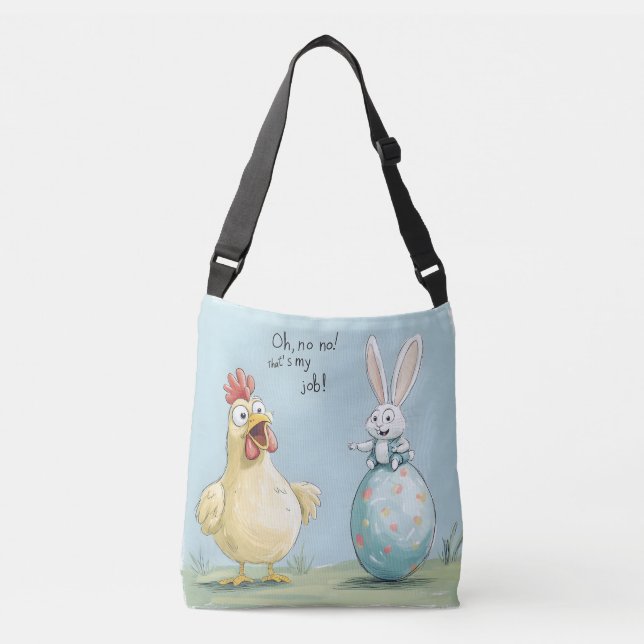 Tecknad Bunny Chick Egg Påsk Roligt Axelväska (Framsida)