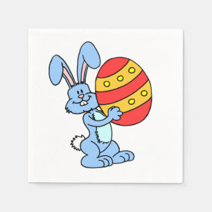 Tecknad Bunny med färgstarkt Påskägg Pappersservett