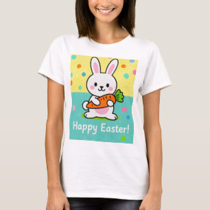 Tecknad bunny med morot polka dots t shirt