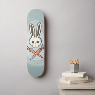 Tecknad Bunny Skull och Crossbone Skateboard Bräda 21,5 Cm