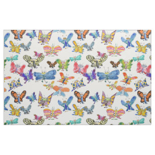 Tecknad Butterflies Fabric Tyg