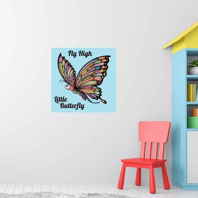 Tecknad Butterfly Personlig Poster (Barnkammare 1)