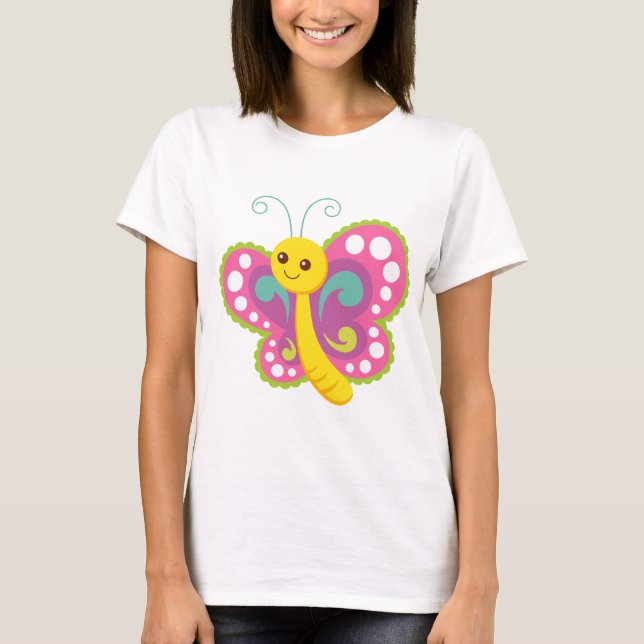 Tecknad Butterfly T-shirt (Framsida)