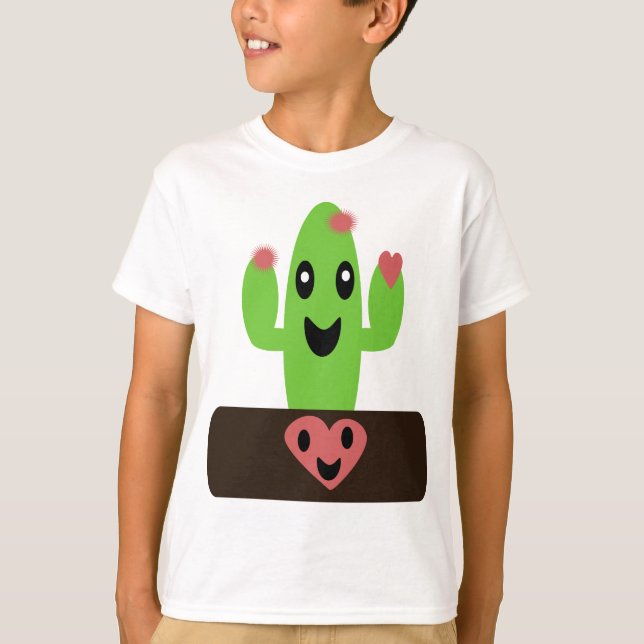 Tecknad Cactus T Shirt (Framsida)
