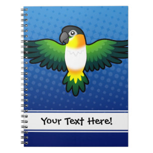 Tecknad Caique / Agapornis / Pionus / Papegoja Anteckningsbok