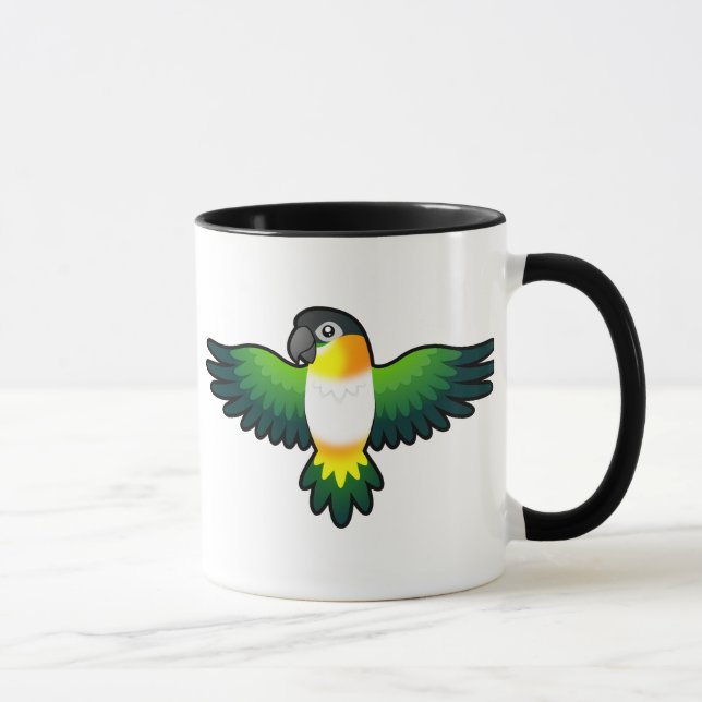 Tecknad Caique / Agapornis / Pionus / Papegoja Mugg (Höger)