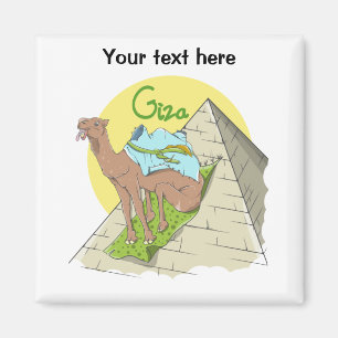 Tecknad Camel Egypten Pyramid Magnet