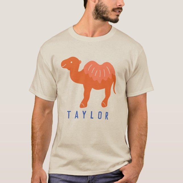 Tecknad Camel Orange Bactrian 2 Humps Personlig T Shirt (Framsida)