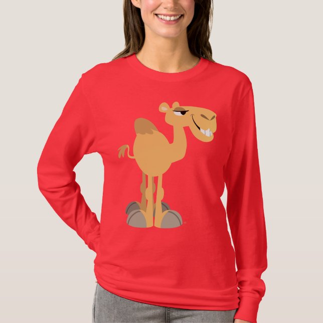 Tecknad Camel Women T-Shirt (Framsida)