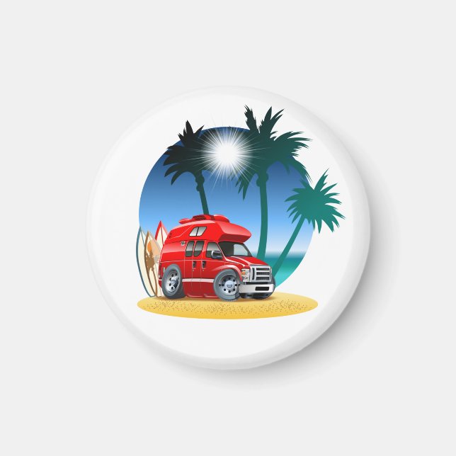 Tecknad Camper Magnet (Framsidan)